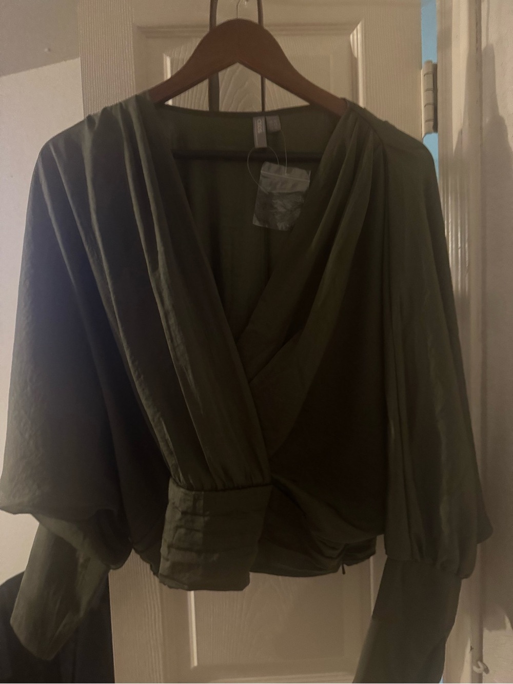 ASOS Olive Green Draped Wrap Top